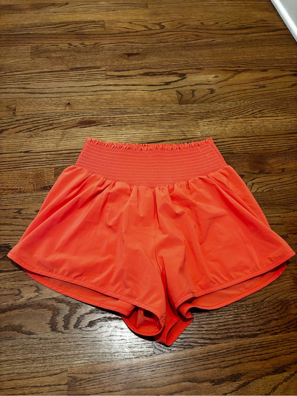 aerie Coral-Orange High-Waist Athletic Shorts